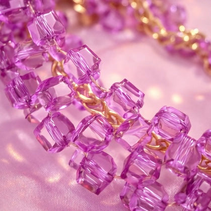 Purple Pearl Beaded Bag – Handmade Aesthetic Purse